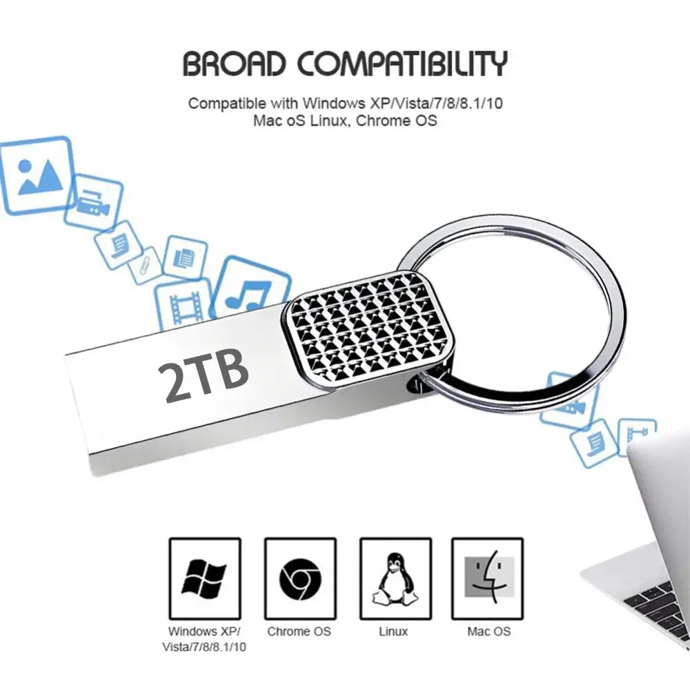 2TB USB Flash Drive Metal USB 3.2 Pen Drive Key 1TB 512GB Type C High Speed Pendrive 128gb Mini Flash Drive For Phone New