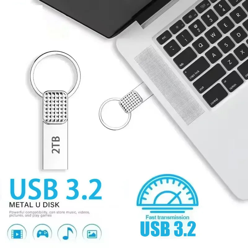 2TB USB Flash Drive Metal USB 3.2 Pen Drive Key 1TB 512GB Type C High Speed Pendrive 128gb Mini Flash Drive For Phone New