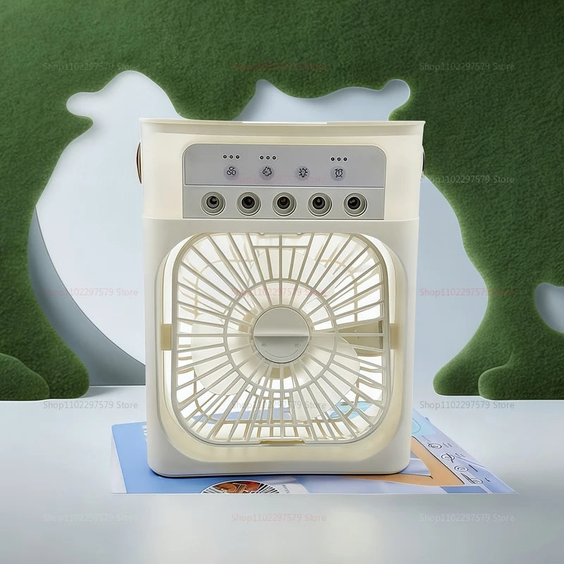 Portable Air Conditioner Fan 3 in 1 USB Electric Fan Five Hole Spray Humidifier for Home Office Desk Personal Cooling Fan