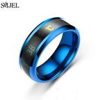 Smart Sensor Body Temperature Ring Man Women Multifunctional Stainless Steel Display Real-time Temperature Test Finger Rings