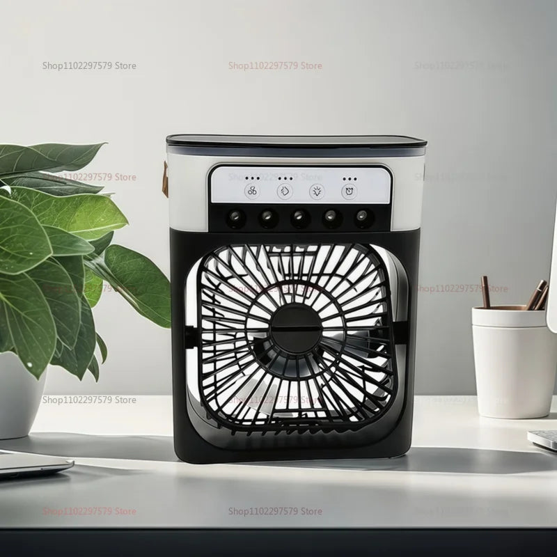 Portable Air Conditioner Fan 3 in 1 USB Electric Fan Five Hole Spray Humidifier for Home Office Desk Personal Cooling Fan