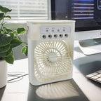 Portable Air Conditioner Fan 3 in 1 USB Electric Fan Five Hole Spray Humidifier for Home Office Desk Personal Cooling Fan
