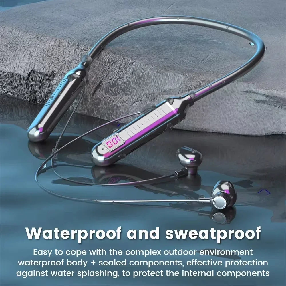 Bluetooth 5.2 Earphones Wireless Headsets Support TF Card Play HiFi Stereo Headphones LED Waterproof Earbuds Long Standby Time